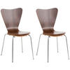 BESUCHERSTUHL Groningen - 2er Set walnuss - Braun, Metall (46/81/47cm) - TPFLiving