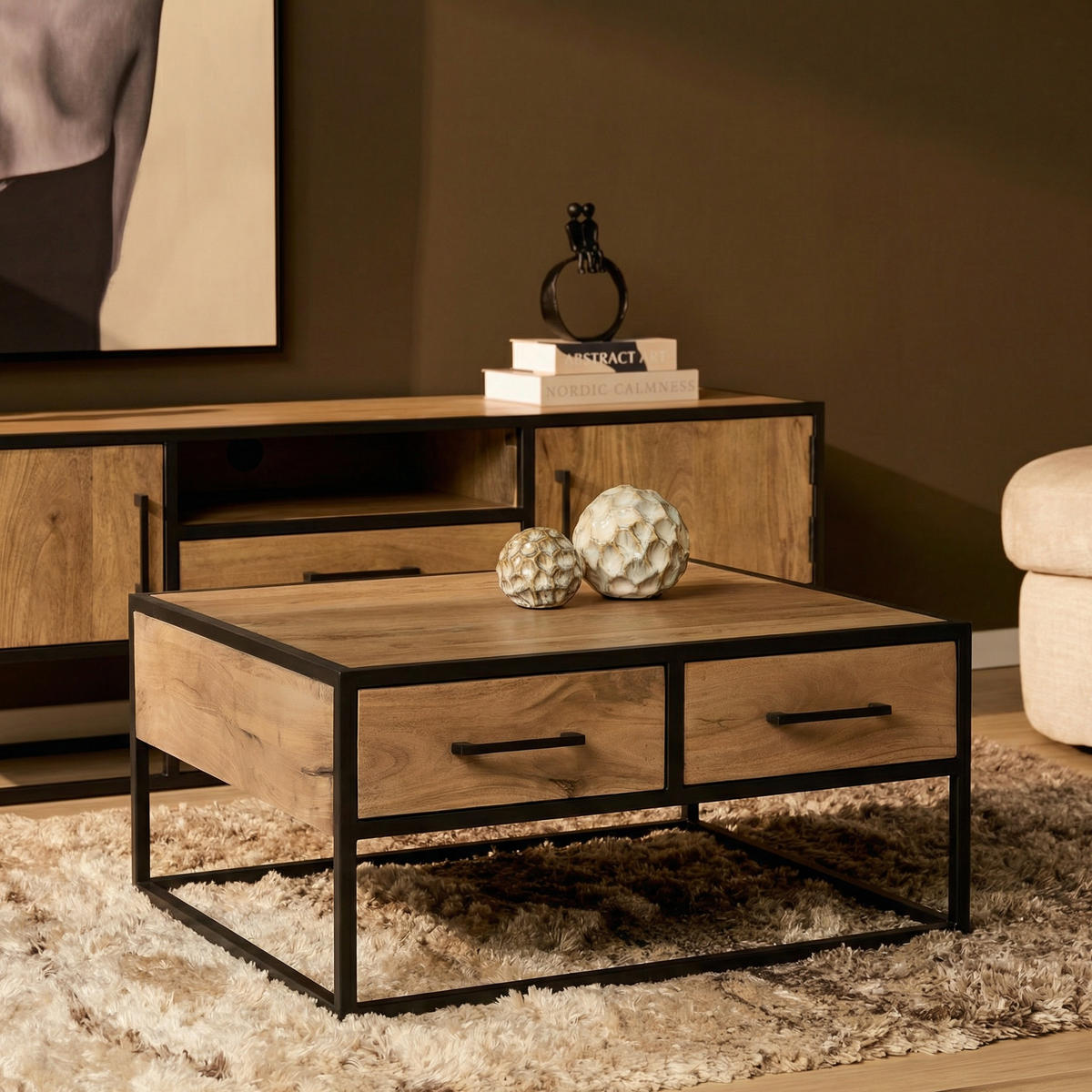 COUCHTISCH Dakota Braun 80/80/40 cm - Braun, Holz (80/80/40cm) - Starfurn