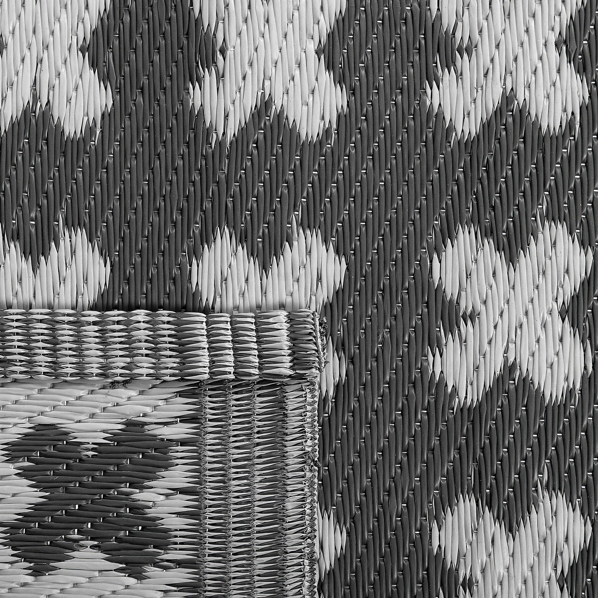 OUTDOOR-TEPPICH Rohtak 180/90 cm - Schwarz, Kunststoff (90/180cm) - Beliani