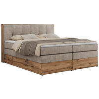 BOXSPRINGBETT ALBERO 1 KING 120/200 Beige Strukture - H3 - Beige, Holz/Textil (120/200cm) - MKS