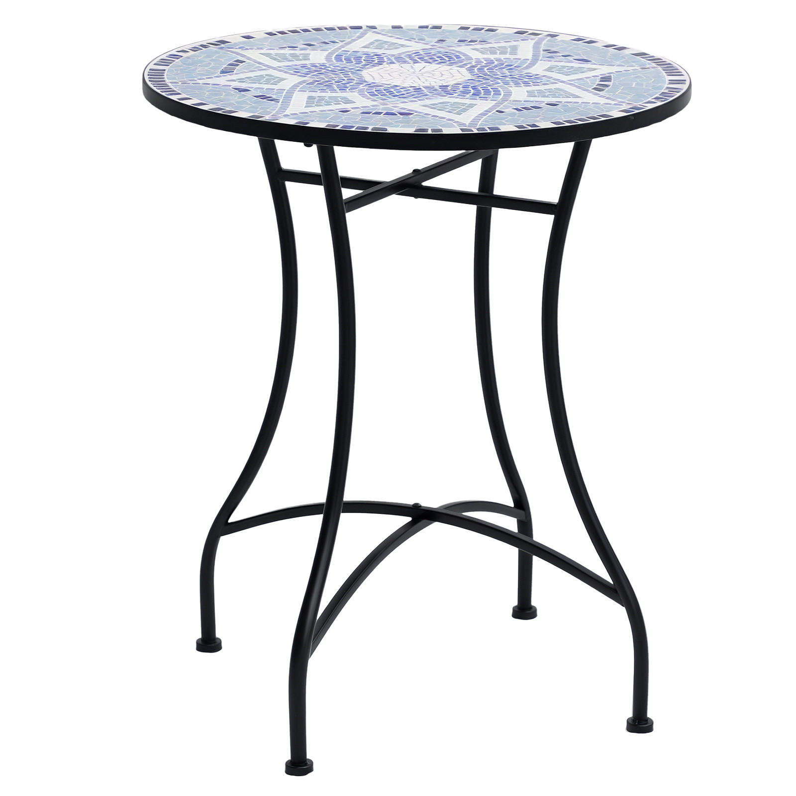 GARTENTISCH,BLAU und Weiß,1 Stück - Blau, Metall (60/60/71cm) - GiPP