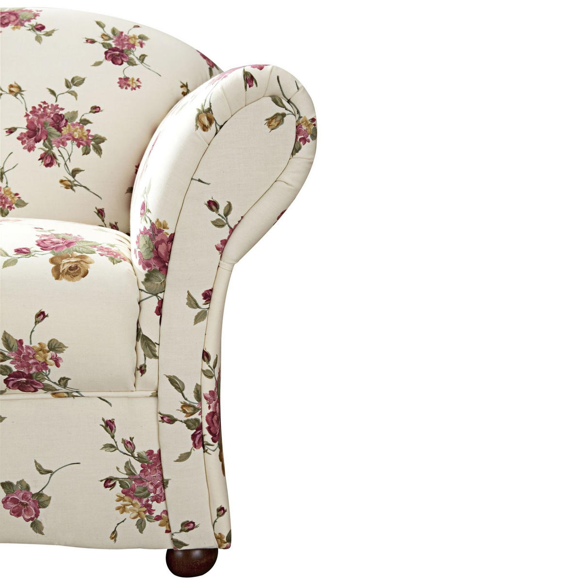 SOFA 2-Sitzer Kama Bezug Flachgewebe Buche nussbaum dunkel / beige - Weiß, Kunststoff (151/85/81cm) - 58aufmkessel