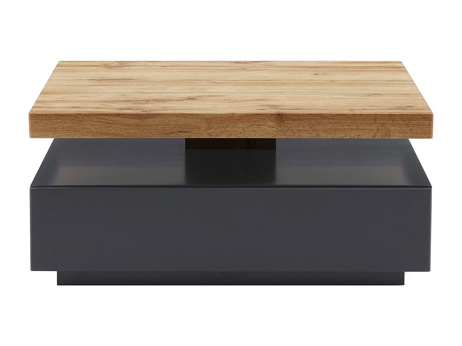 COUCHTISCH - 80 cm x 80 cm - Holz, Platte - Anthrazitgrau, Naturfarben Hell - KYRIA - Anthrazit/Naturfarben, Holz (80/80/36cm) - Vente-Unique