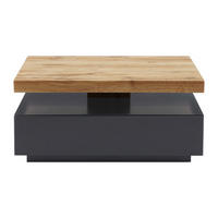 COUCHTISCH - 80 cm x 80 cm - Holz, Platte - Anthrazitgrau, Naturfarben Hell - KYRIA - Anthrazit/Naturfarben, Holz (80/80/36cm) - Vente-Unique