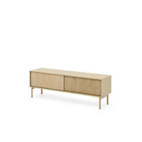 TV-LOWBOARD TAVO 153 cm Eiche Cremona - mit Riffel-Fronten und Holzfüßen - Eichefarben, Holz/Holzwerkstoff (153/52/39cm) - Ravio