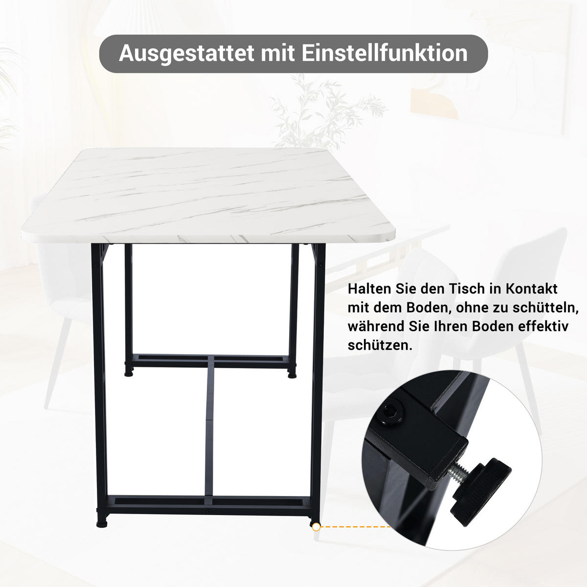 ESSTISCH Schwarz 120/70/74 cm - Schwarz, Holzwerkstoff/Metall (120/70/74cm) - Urban Meuble
