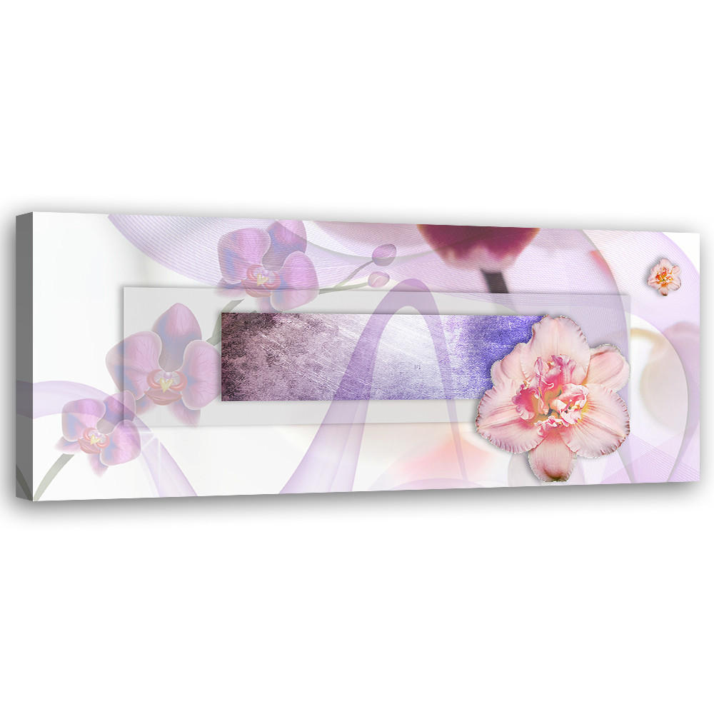 WANDBILD rosa blume abstraktion - Pink, Textil (90/30cm) - Feeby