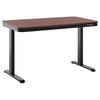 SCHREIBTISCH dunkler Holzfarbton/schwarz 120/60/72-122 cm Kenly - Dunkelgrau, Holzwerkstoff (60/120/72cm) - Beliani