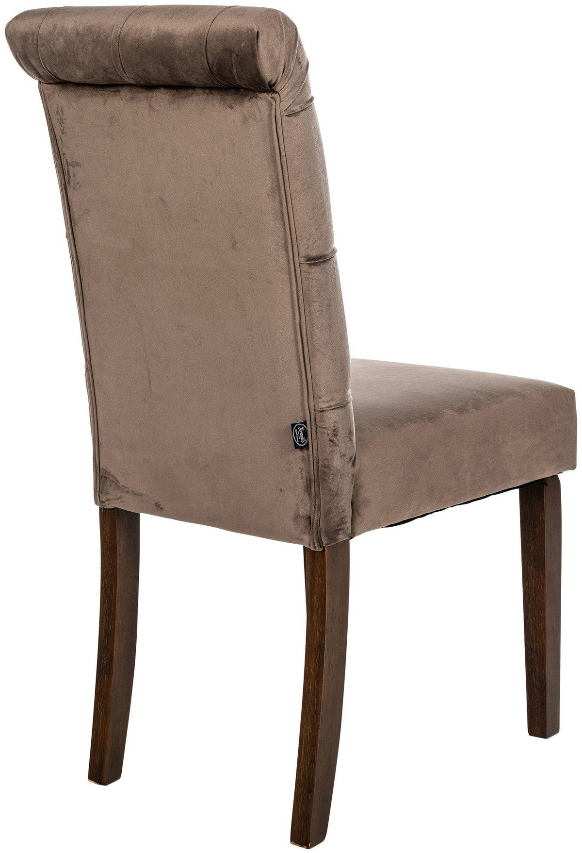 STUHL Samt braun - Walnussfarben/Braun, Holz/Textil (45/98/63cm) - CLP