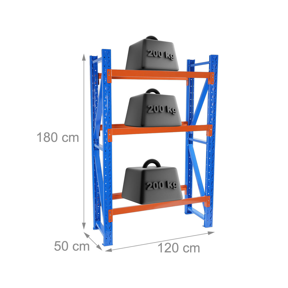 REIFENREGAL - Blau, Metall (120/180/50cm) - Relaxdays