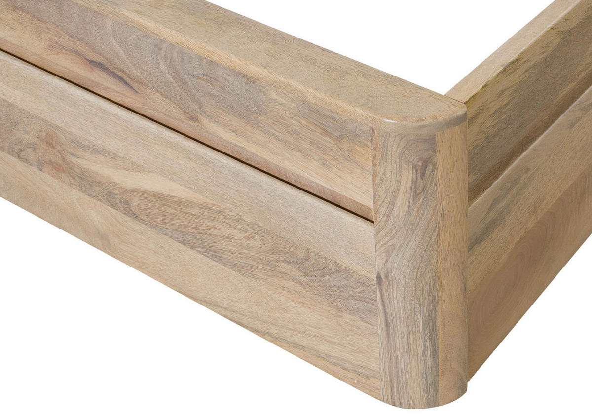 BETT Massivholz Mango 140 x 200 x 90 weiß TORONTO #362 - Weiß, Holz (140/200cm) - Massivmoebel24