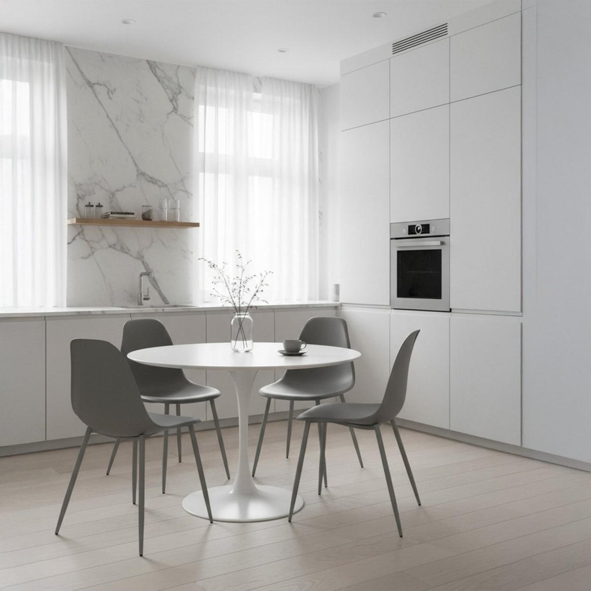 STUHL FÜR DRAUSSEN Nina Grau 45 cm x 80 cm - Grau, Kunststoff (45/80/53cm)