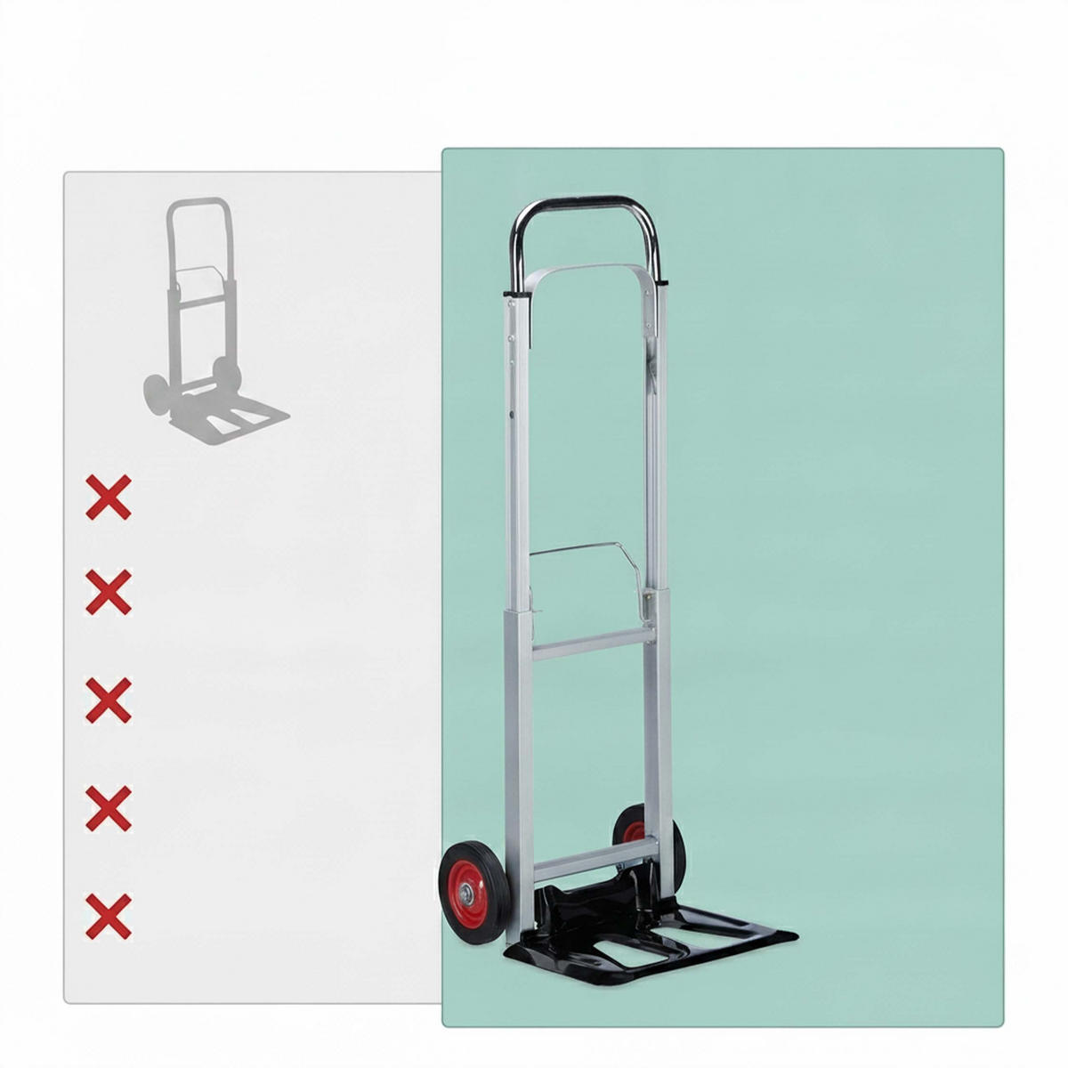 SACKKARRE Silber klappbar Teleskopgriff 200 kg - Silberfarben, Textil/Metall (40/107/40.5cm) - Relaxdays