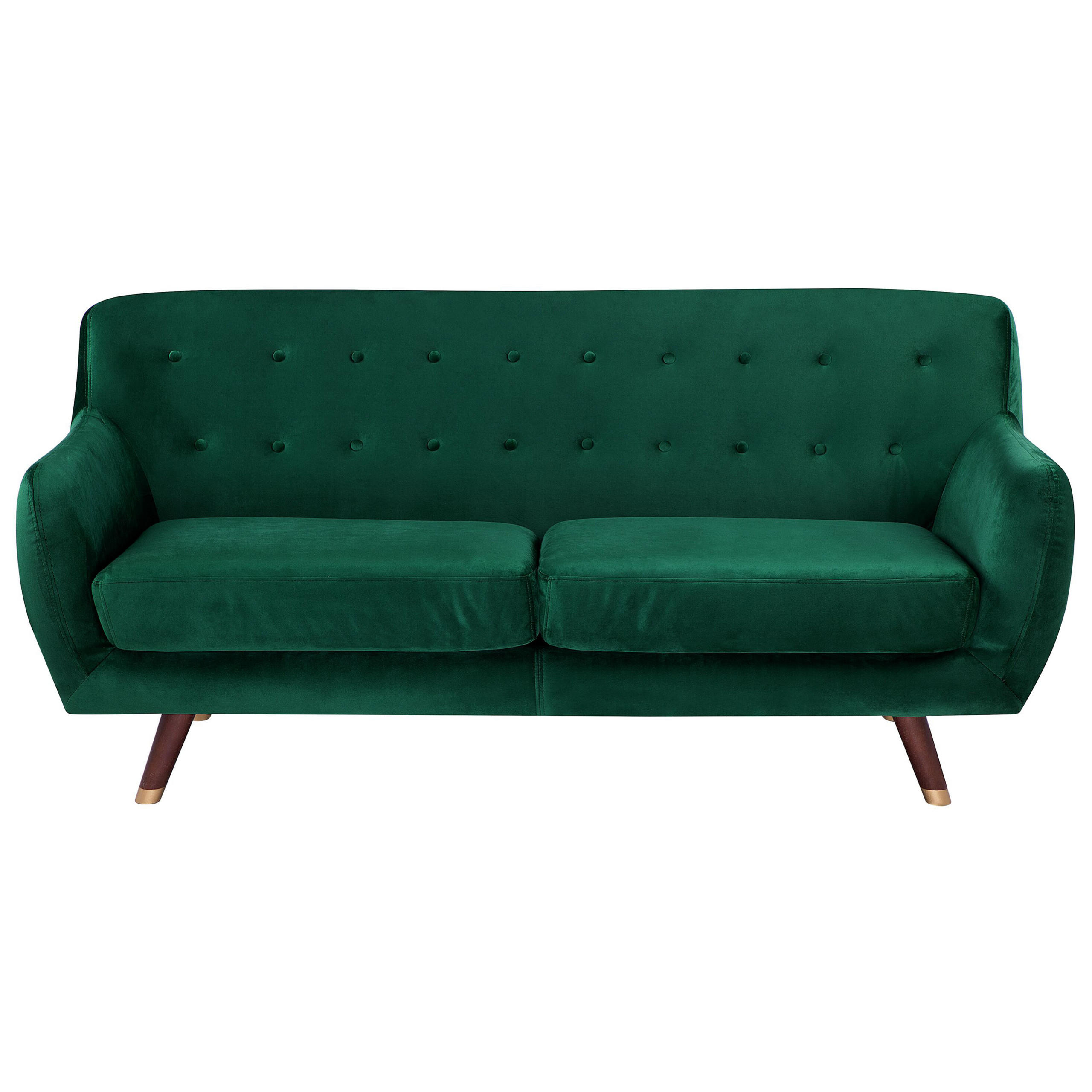 3-SITZER-SOFA Samtstoff Smaragdgrün Bodo - Hellgrün, Textil (188/84/85cm) - Beliani