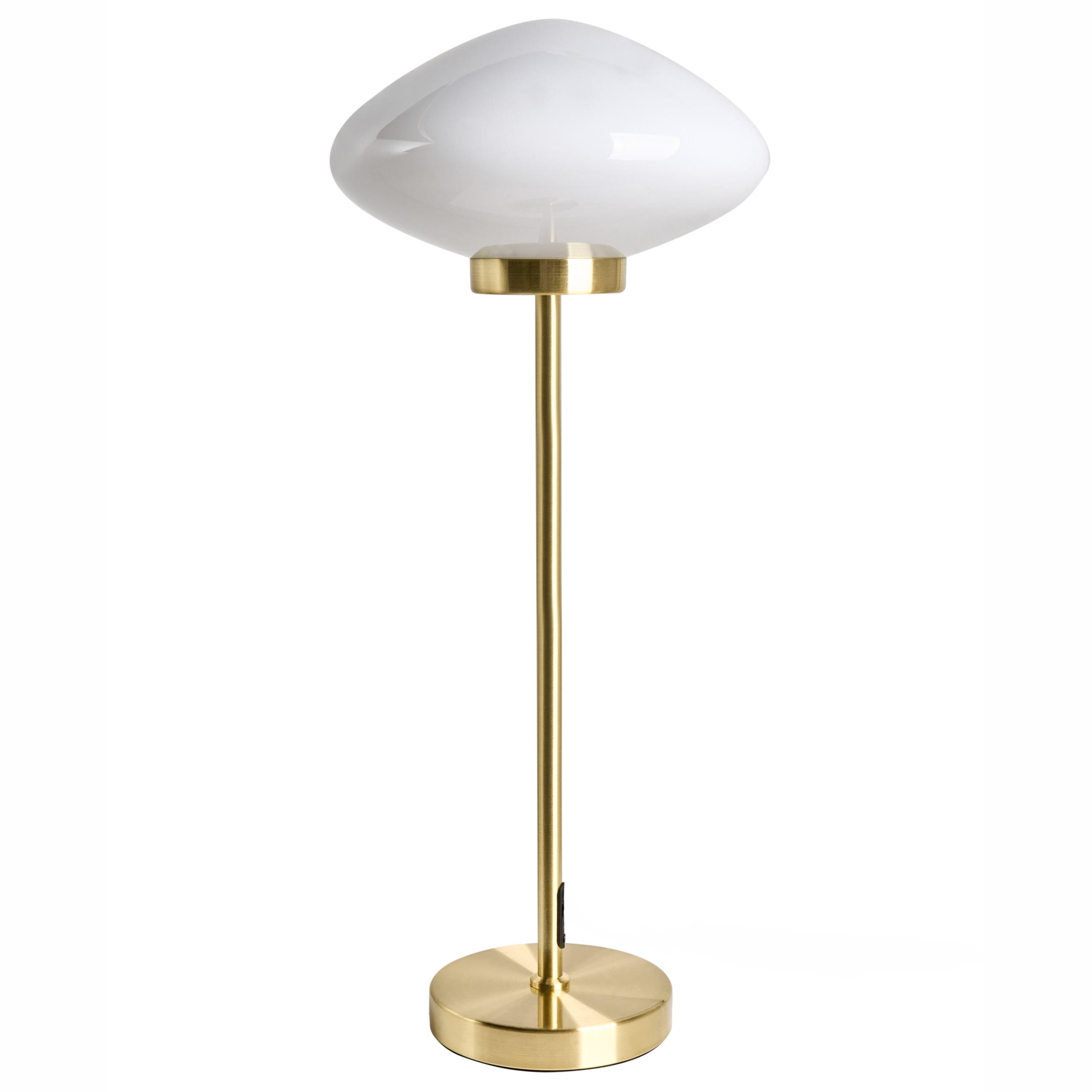 TISCHLAMPE Metall Gold Sibun - Goldfarben/Weiß, Metall (24/24/55cm) - Beliani