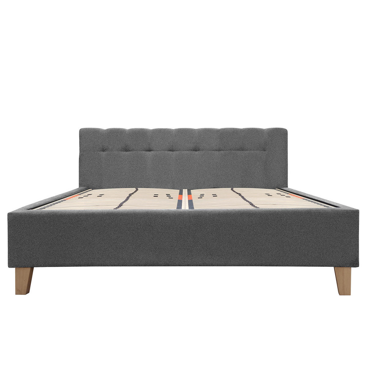 POLSTERBETT - Webstoff - Grau, Textil (180/200cm) - home24