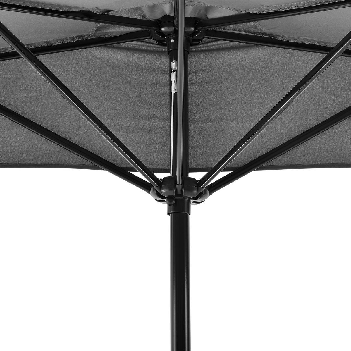 HALB-SONNENSCHIRM Eger - Grau, Textil/Metall (300/150cm) - casa.pro