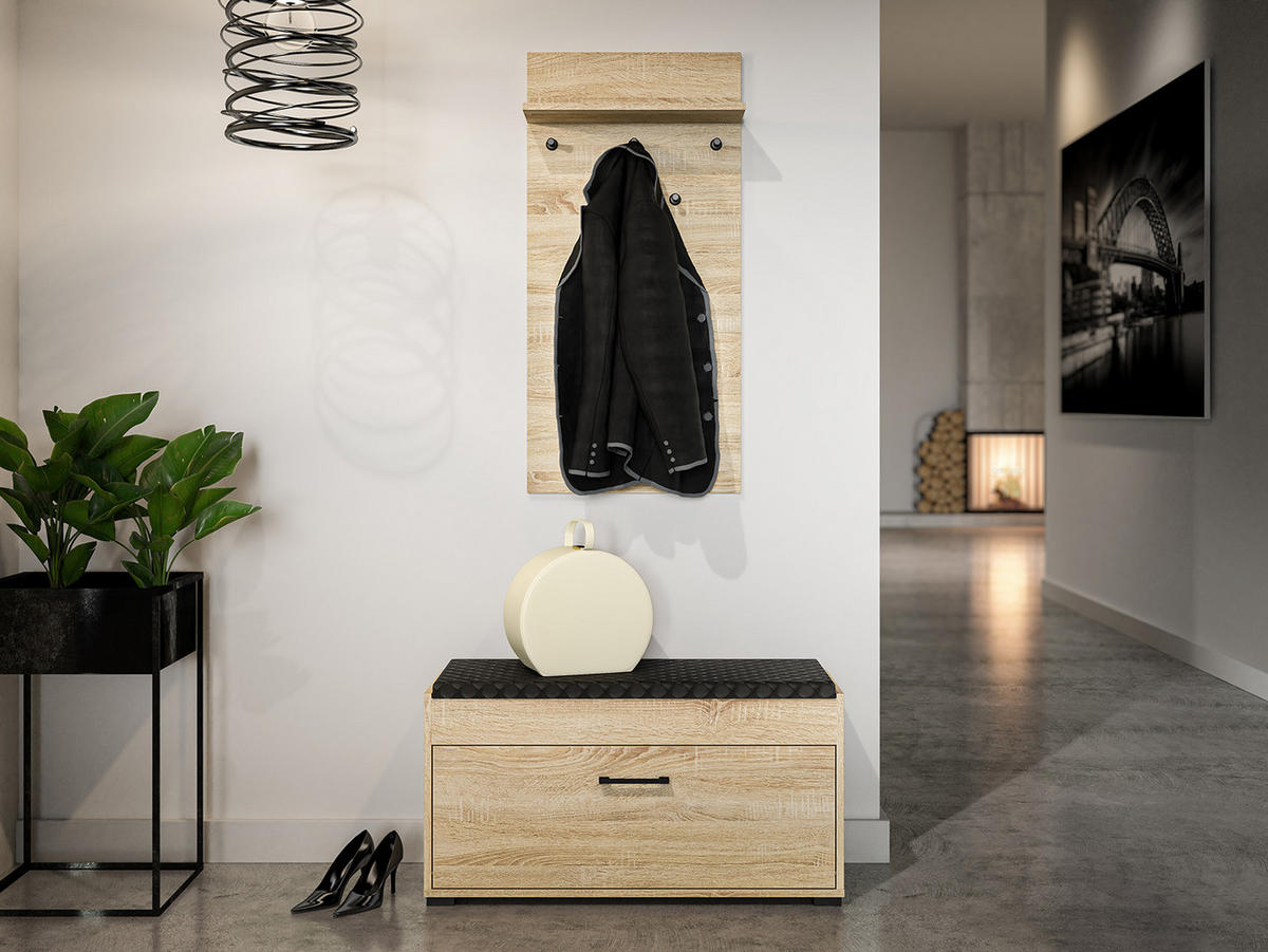 GARDEROBENPANEEL Caro Sonoma Eiche hell 50 / 24 / 103cm - Braun, Holz/Holzwerkstoff (50/103/24cm) - Feldmann-Wohnen