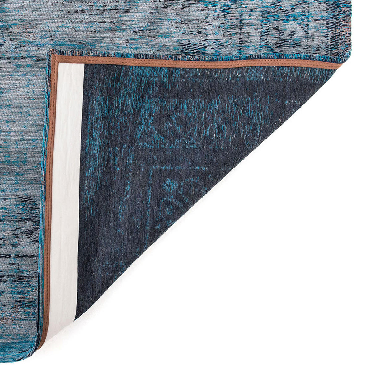 TEPPICH Grey Turquoise Fading World Medallion 170/240 cm - Blau, Naturmaterialien/Textil (170/240cm) - Louis De Poortere