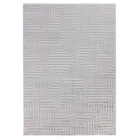 TEPPICH Kurzflor Skulptural Modern Waschbar Schlafzimmer Strapazierfähig Silber 140x200 cm – ILLER - Silberfarben, Textil (140/200cm) - KADIMA DESIGN