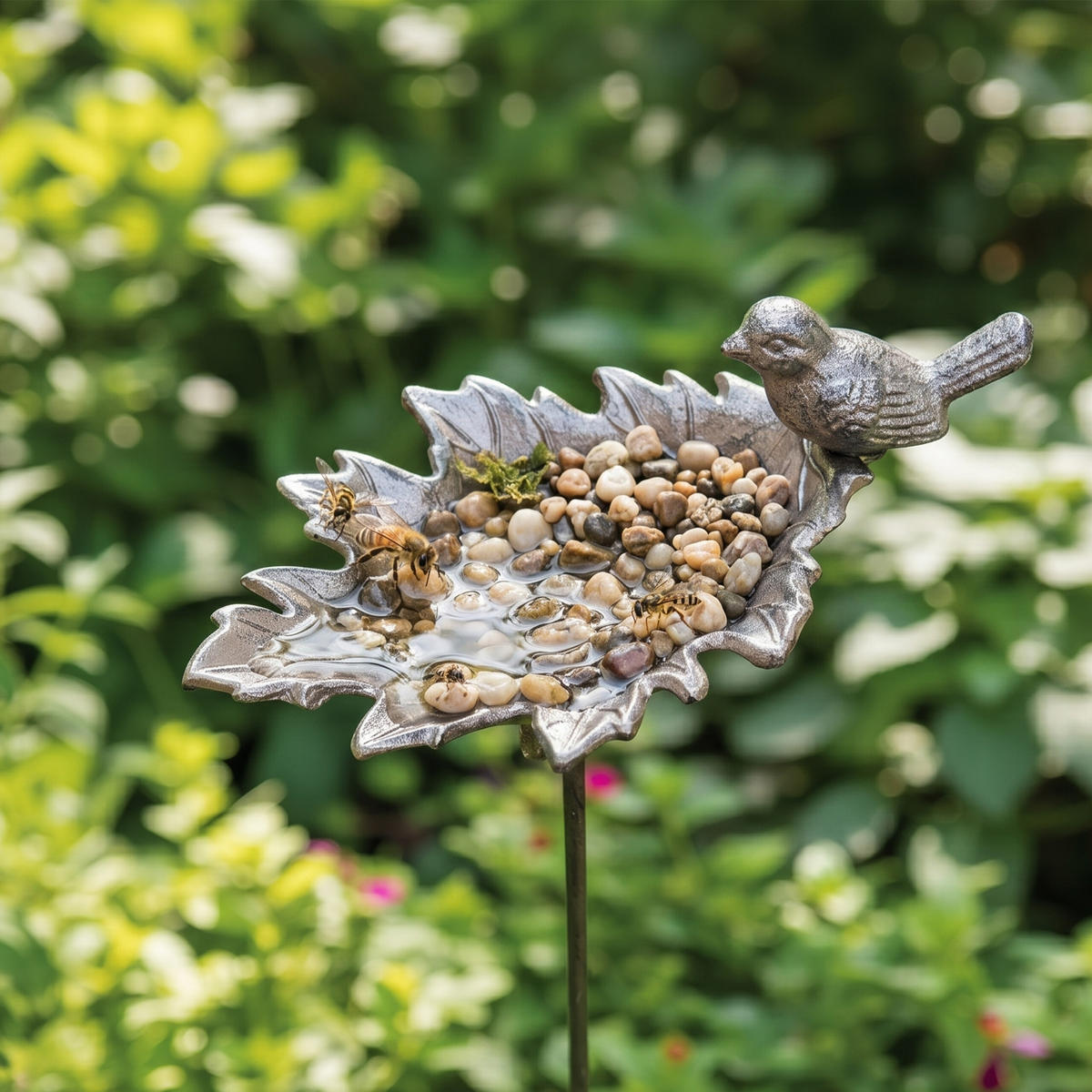 VOGELTRÄNKE - Dunkelbraun, Metall (22.5/93/14cm) - Relaxdays