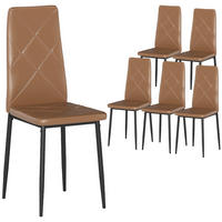 STÜHLE Braun 6 Stück - Braun, Leder (41/97/50cm) - GiPP