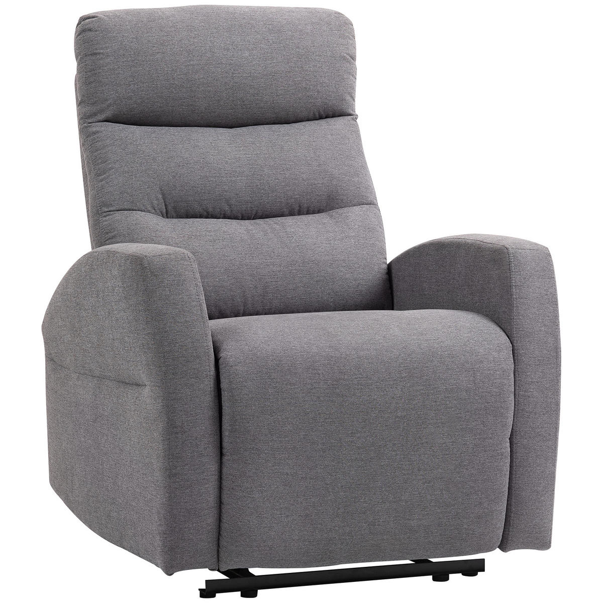 RELAXSESSEL DE-06315 mit Fußstütze, 140° neigbar Dunkelgrau - Dunkelgrau, Textil/Metall (76/103/93cm) - ComfortXL