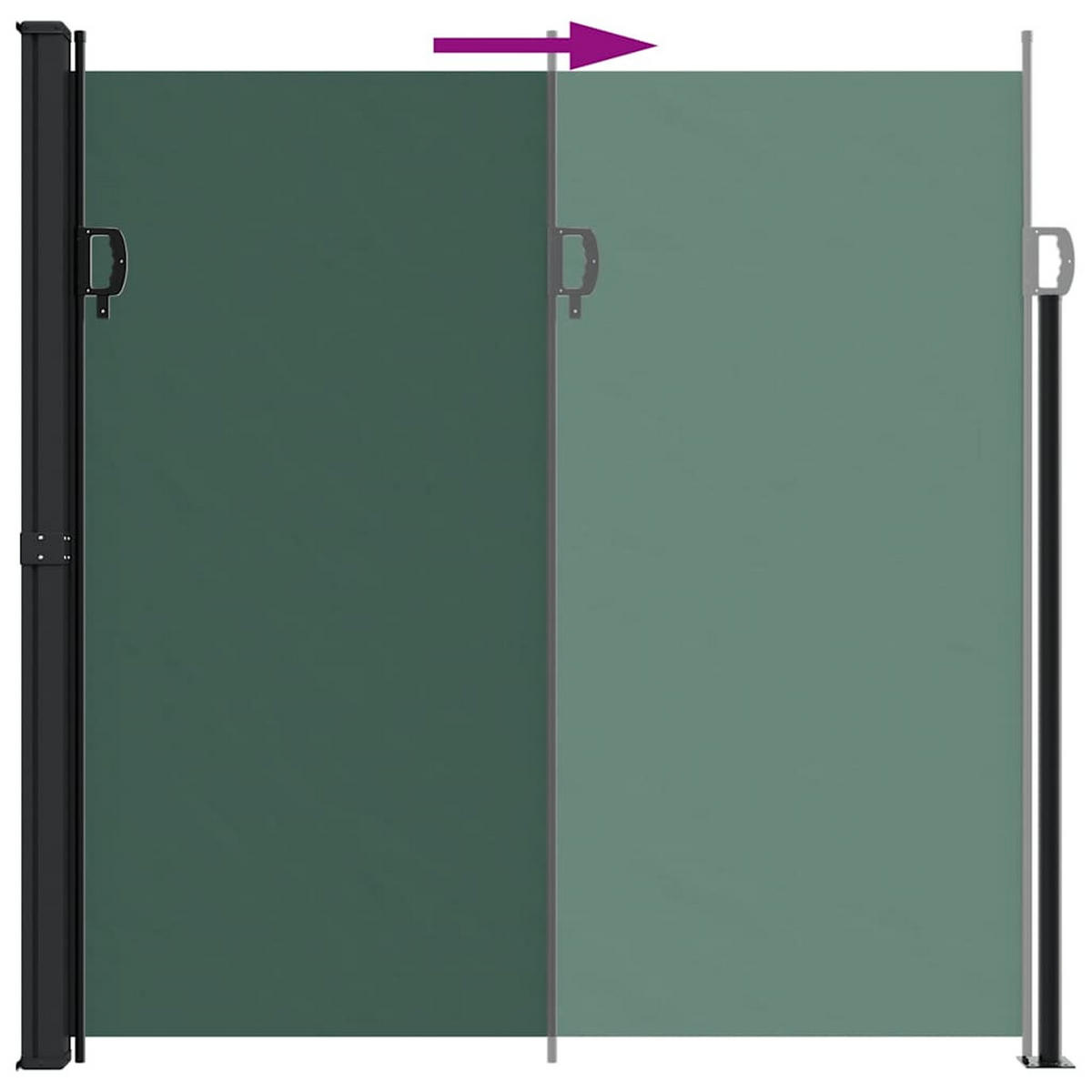 SEITENMARKISE Ausziehbar Dunkelgrün 200/500 Cm - Grün, Textil (200/500cm) - vidaXL