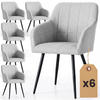 POLSTERSTUHL 6er Set, Metallbeine Hellgrau, Schwarz, X 54/82/58 - Hellgrau/Schwarz, Textil (54/82/58cm) - RAUMHIRSCH FURNITURE