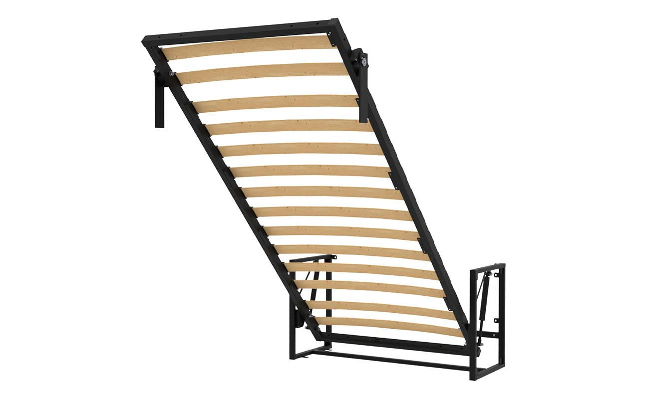 WANDBETT Morphy Classik Modulares SizeFlex- und TypeFlex-System - 100x190 Vertikal - Schwarz, Holz (100/190cm) - WallBedKing