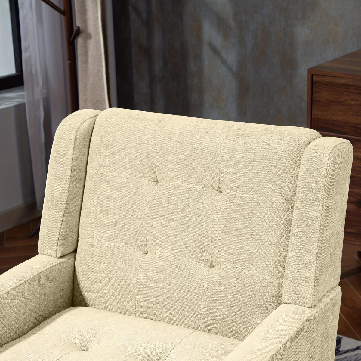 SESSEL 68/76/88 cm Beige aus Upholstered mit Tufting - Beige, Textil (76/88/68cm) - OKMYHOME
