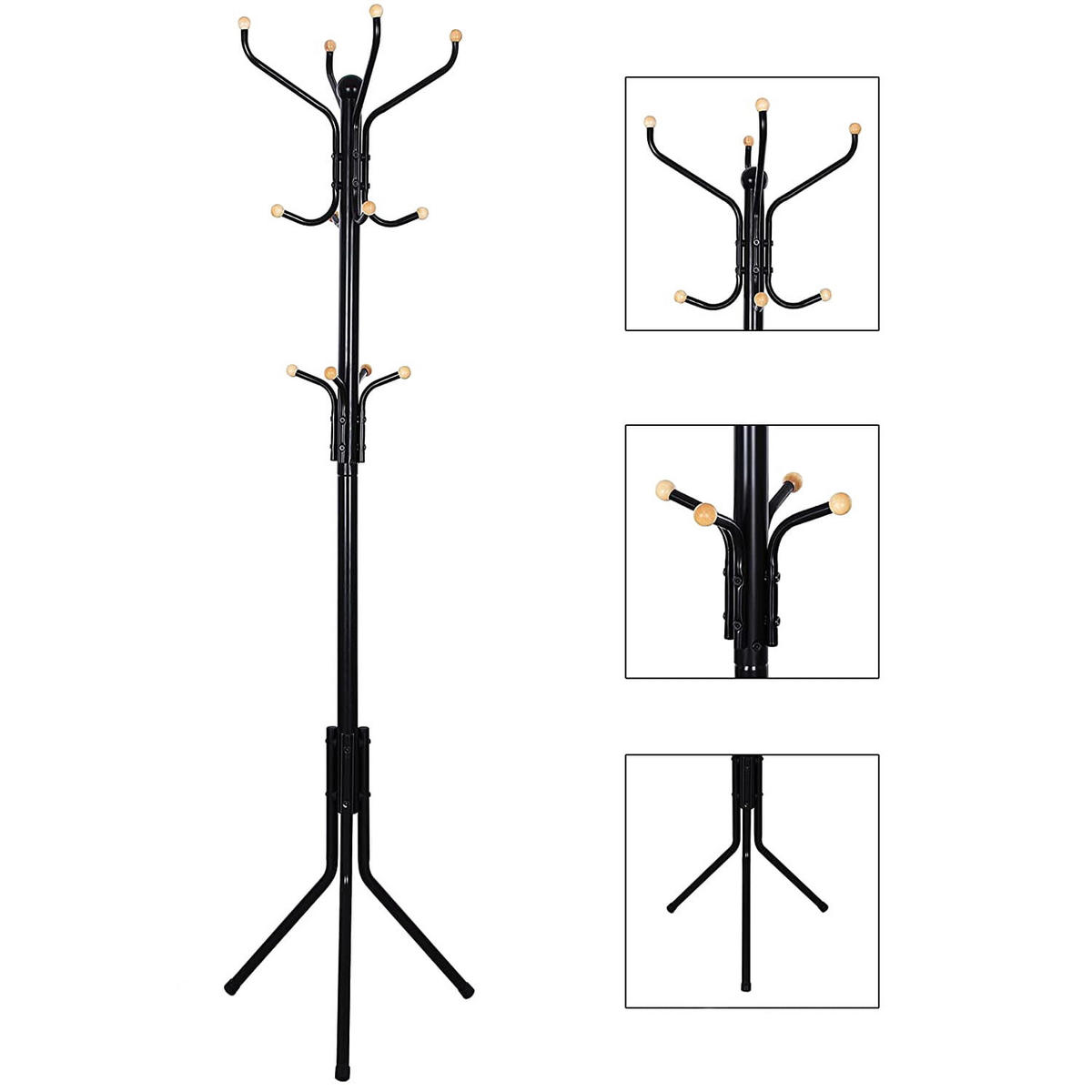GARDEROBENSTÄNDER - Schwarz, Metall (44/182/44cm) - Mat-Haus