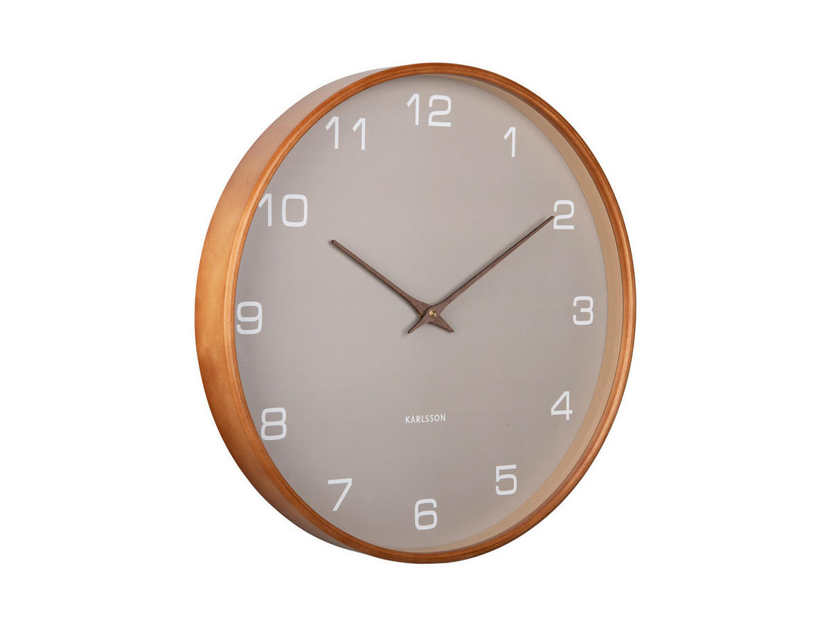 WANDUHR Acento Ø40 cm - Grau, Holz (40/40/5cm) - Karlsson