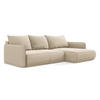 ECKSOFA mit Schlaffunktion Samt Stoff Beige - Beige/Creme, Kunststoff/Textil (240/148cm) - Makamii