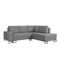 ECKSOFA mit Schlaffunktion Rechts Grau Chenille - 245x200 cm - Trevi - Schwarz/Grau, Holz/Holzwerkstoff (245/200cm) - Ravio