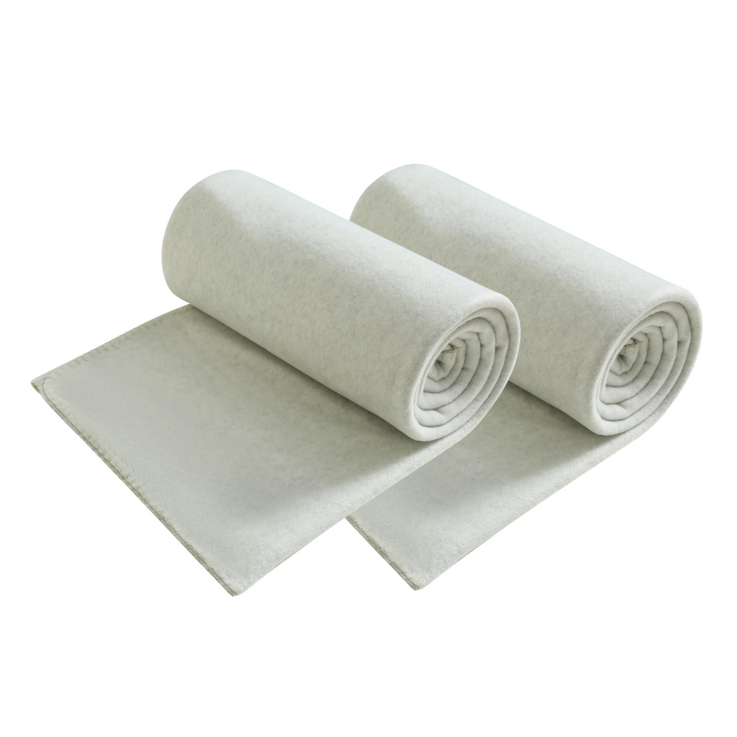 FLEECEDECKE 2er Set premium-line weiß 130/160 cm Ketteleinfassung Anti-Pilling - Weiß, Textil (130/160cm) - wometo