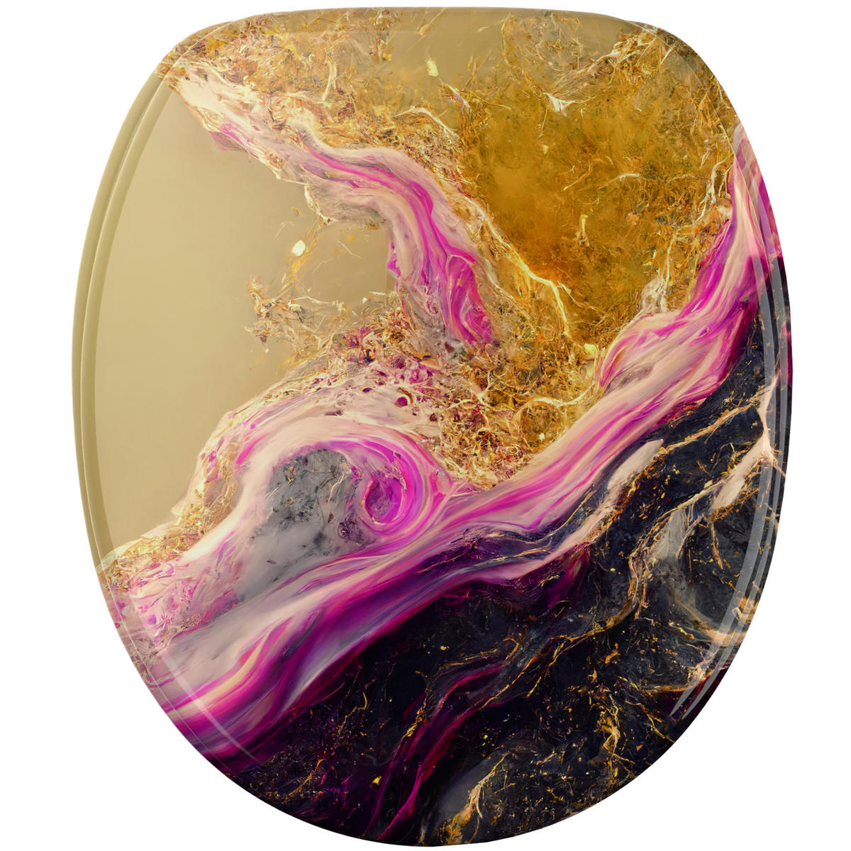 WC Sitz mit Absenkautomatik Brillante - Goldfarben, Holzwerkstoff (38/6/47cm) - Sanilo