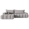 ECKSOFA Dandelino Grau mit Samtbezug, links - Schwarz/Grau, Kunststoff/Textil (275/168cm) - Selsey