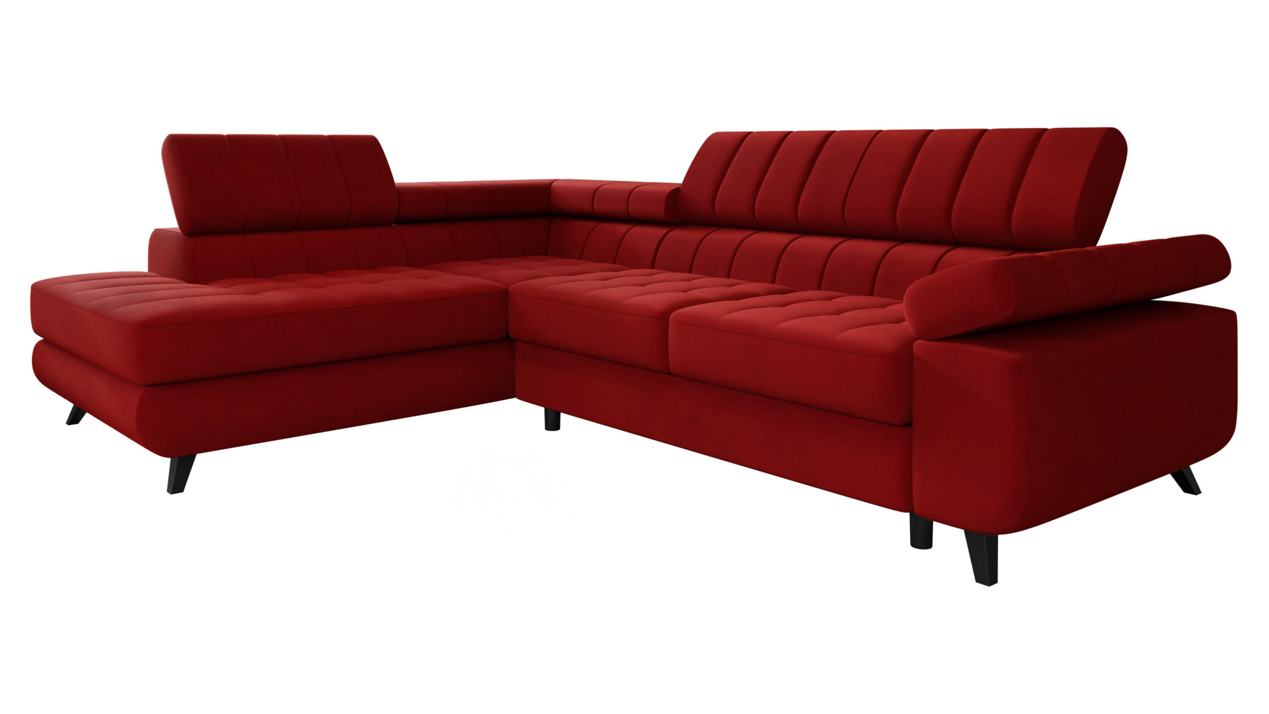ECKSOFA Nord Premium, Seite: Links - Anthrazit/Rot, Holz/Textil (264/203cm) - MIRJAN24