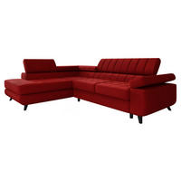 ECKSOFA Nord Premium, Seite: Links - Anthrazit/Rot, Holz/Textil (264/203cm) - MIRJAN24