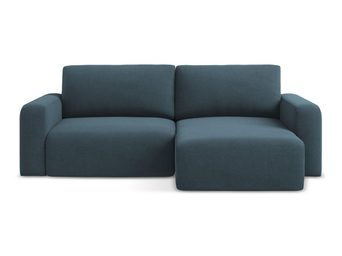 ECKSOFA mit Schlaffunktion rechts Strukturstoff Stoff Blau - Blau/Pink, Kunststoff/Textil (244/149cm) - Makamii