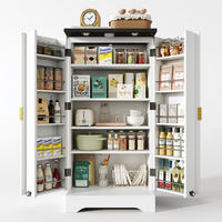 ANRICHTE 120/60,5/40 cm in Weiß mit LED-Beleuchtung und verstellbaren Böden - Weiß, Holzwerkstoff (60.5/120/40cm) - Flora Grace