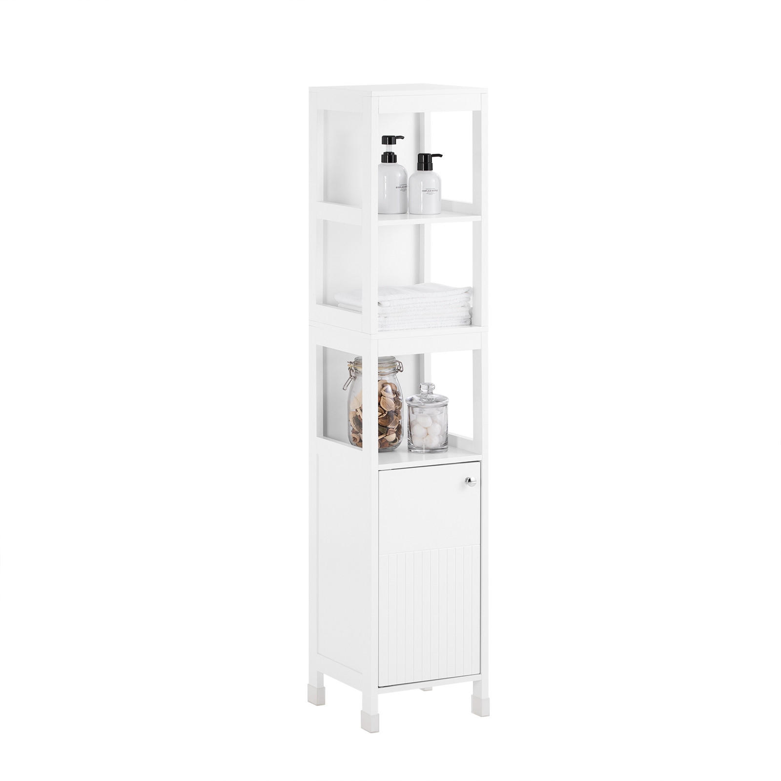 HOCHSCHRANK Weiß - Weiß, Holzwerkstoff (30/144/30cm) - SoBuy