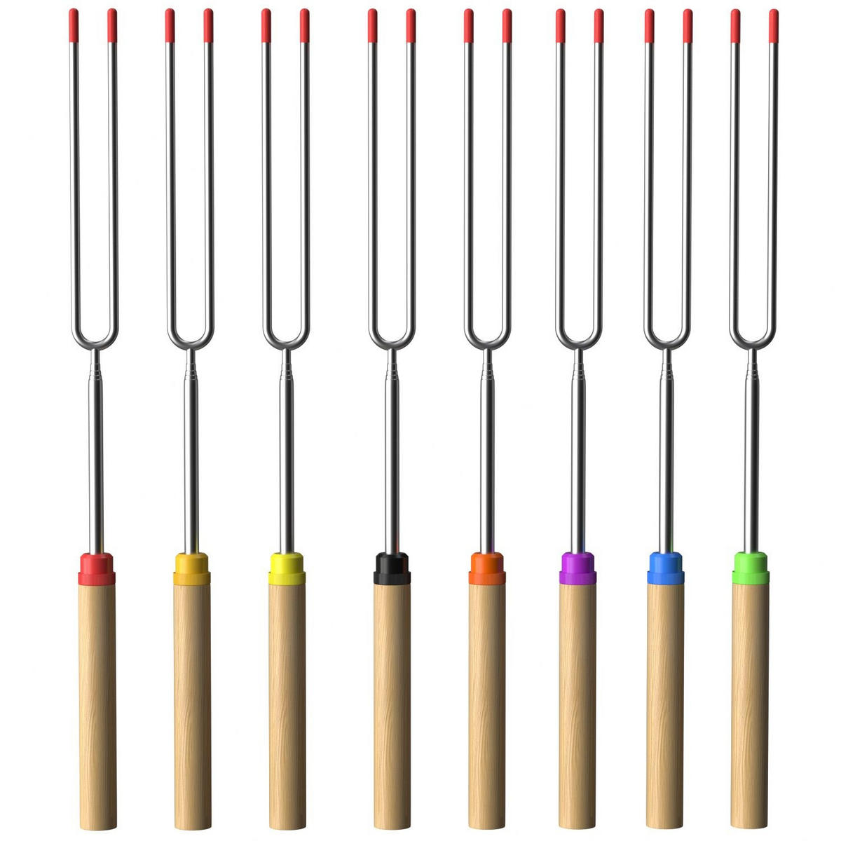 GRILLSPIEßE aus Edelstahl mit Aufbewahrungstasche (8-tlg. Set) - Multicolor, Metall (30cm)