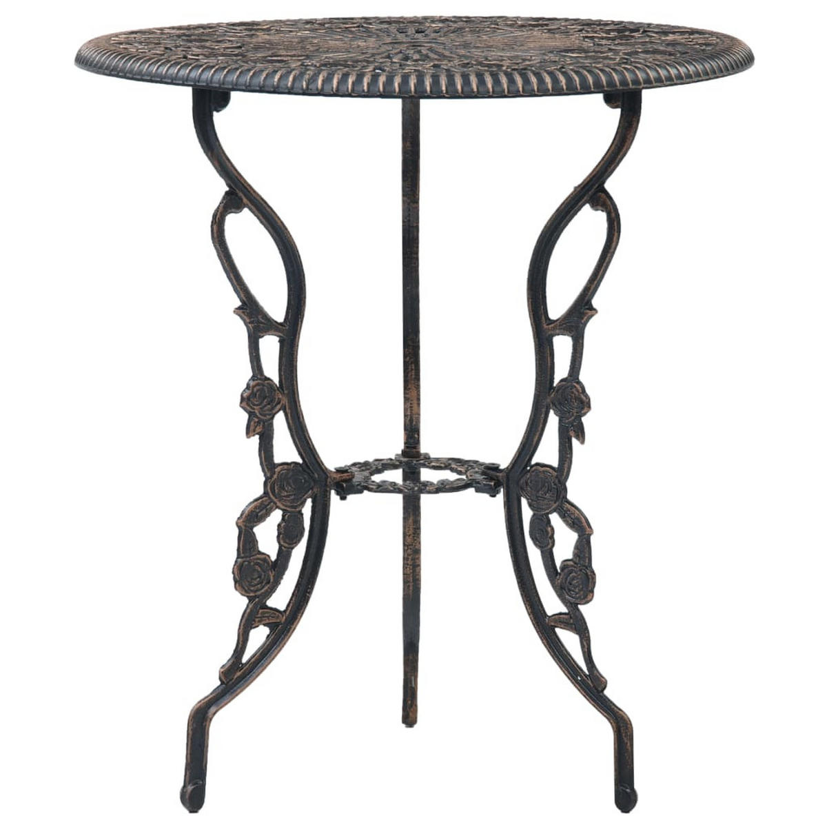 BISTRO-SET 3-teilig Aluminiumguss - Bronzefarben, Metall - vidaXL