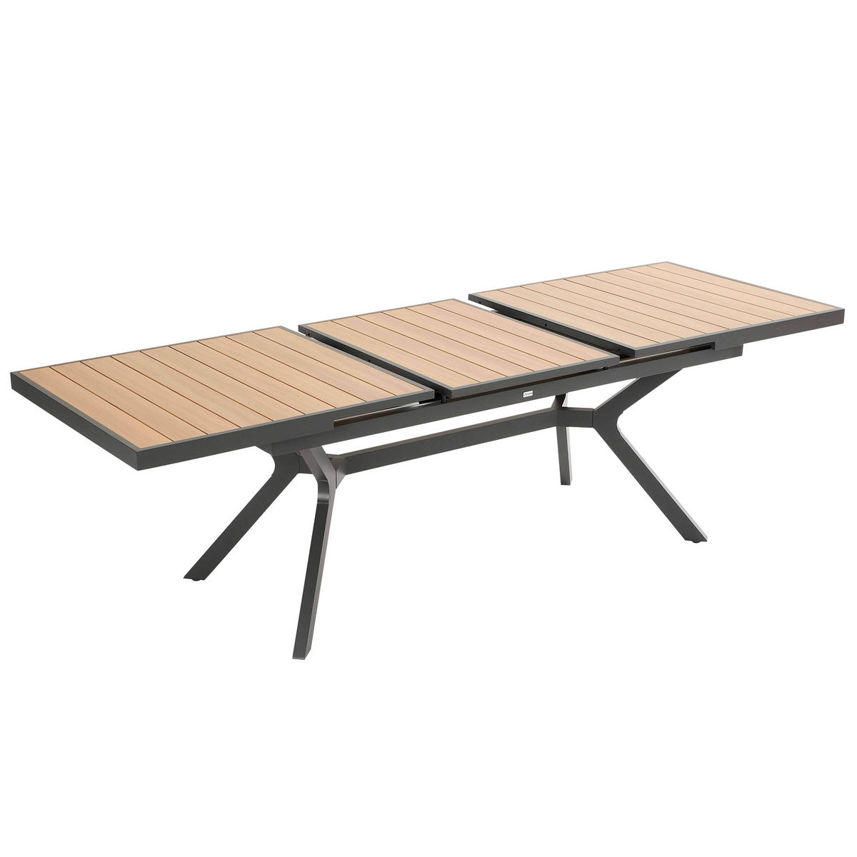 GARTENTISCH ausziehbar 187/250 cm, Grau - Grau, Metall (187/90/77cm) - Oviala