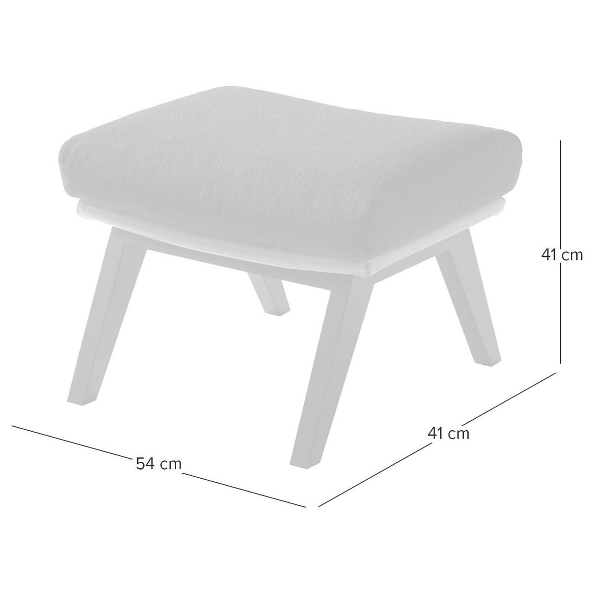 HOCKER mit Holzfüßen - Eichefarben/Grau, Eichenholz/Textil (54/41/41cm) - home24