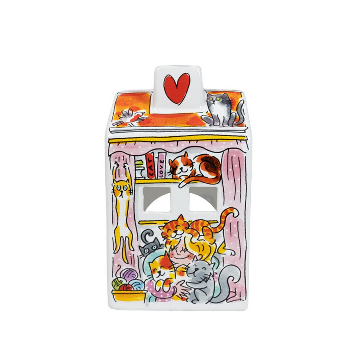 LICHTHAUS Katze in Bunt - 14,5cm - Multicolor, Keramik (8.5/14.5/8.3cm) - Blond Amsterdam