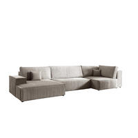 WOHNLANDSCHAFT Corunia - Hellbraun, Holzwerkstoff/Textil (398/70/148cm) - Fun Möbel