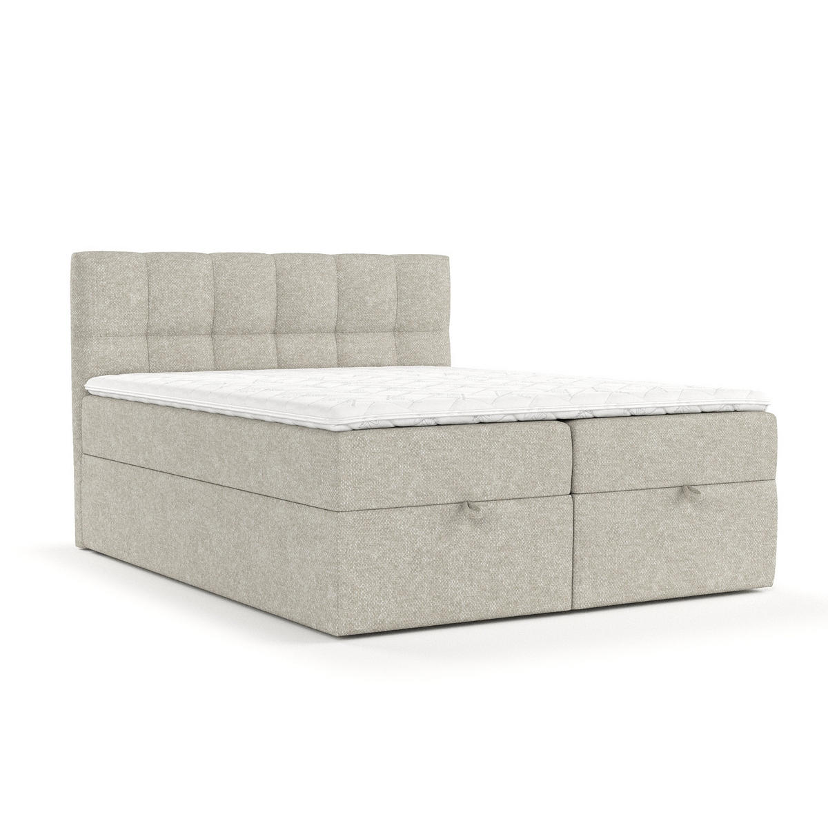 BOXBETT Shay Beige Grau 140/200 cm - Beige/Schwarz, Holz/Holzwerkstoff (140/200cm) - Maison de Reve